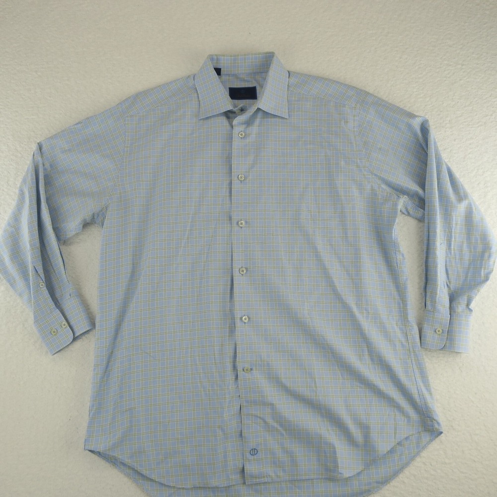 David Donahue 100% Cotton Long Sleeve Dress Shirt Mens 17 32/33